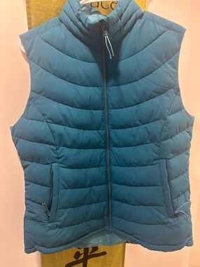 Wind river Teal Quilted Puffer Vest - Sleeveless Zip Front